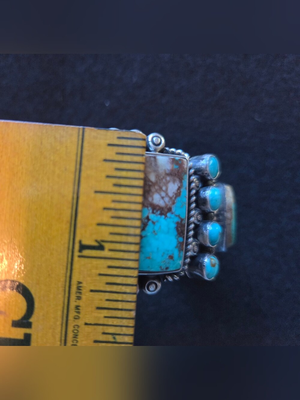 Stunning Navajo Made Royston Turquoise Sterling Silver Cuff - Picture 14 of 15